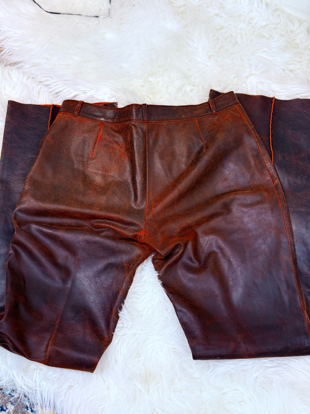 ARCHIVAL SUIT JEWELS by Julie Knapp Burnished Leather Moto Suit Set/S Red Black - Picture 12 of 16